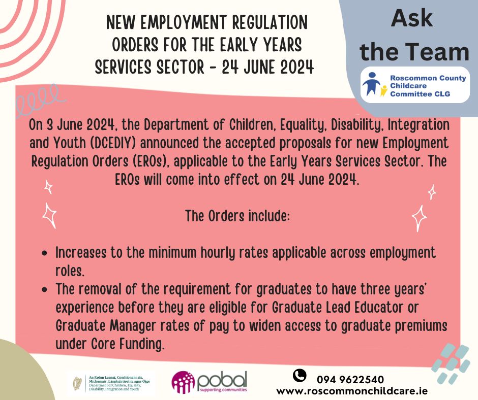 Employment Regulation Order (ERO) latest regulations, which take effect on Monday 24th June for the sector