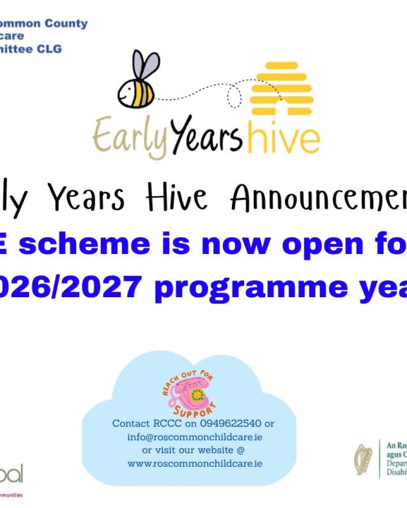 Dear Service Provider,The Early Childhood Care and Education (ECCE) scheme is now open for the 2026/2027 programme year.Please ensure you have activated your ECCE 2026/2027 funding agreement.We would also like to remind you that NCS subsidies cannot be claimed for hours that a child is in ECCE.You can find guidance and documentation on the Early Years Hive to support you with ECCE.Regards,
The Early Years Team