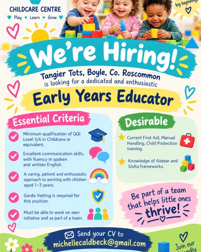 Tangier Tots Job Advertisement