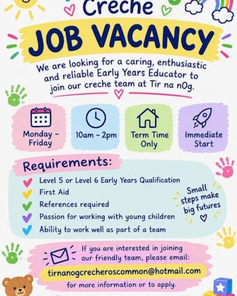 Tir na Nog Job Advertisement