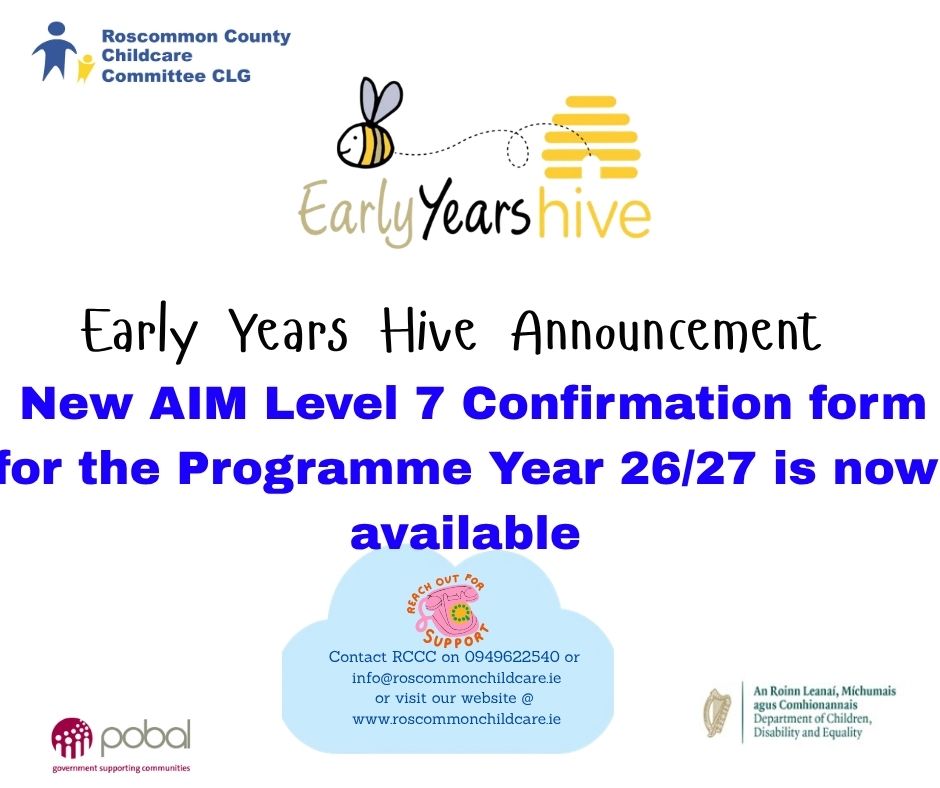 Dear Service Provider,The new AIM Level 7 Confirmation form is now available on the Early Years Hive.As part of the move to the new simplified AIM Level 7 process, submitted AIM Level 7 confirmation forms will remain in a ‘Pending’ status on the Early Years Hive for now.Statuses will move to their next stage soon, and once a status is 'Confirmed', payments will start.No further action is required from you at this stage after submitting the Confirmation form.The review function for 2026/2027 AIM Level 7 confirmation form will not be available on the Early Years Hive until October.Until then, all review requests should be submitted through the Requests sections of the Early Years Hive.There are two AIM Level 7 review typesChild Need reviews: relates to the direct needs of the child
Service Need reviews: relates to circumstances affecting the service provider. Service Need reviews can be broken down into four categories, as outlined below.
Additional resource: A service provider may request additional AIM Level 7 funding where the standard shared-support allocation is insufficient to meet the service’s needs.Stop resource:  A service provider may request to decline AIM Level 7 funding where the allocated supports cannot be implemented within the funding provided.Adjust hours: A service provider may request an increase or decrease in AIM Level 7 funding where the current allocation is higher or lower than the service requires.Change to use of capitation: A service provider may request to use AIM Level 7 funding to support a Maintenance of Reduced Ratio arrangement instead of employing an AIM Level 7 resource. Where a maintenance of reduced ratio review is approved, the service provider must reduce the room ratio by a minimum of three children. Furthermore, only one maintenance of reduced ratio arrangement and an AIM Level 7 resource cannot be used simultaneously within the same room.When submitting a review request through the Early Years Hive, service providers must include a clear rationale explaining the reason for the request. Any changes to the use of the approved use of Level 7 capitation awarded must be agreed in conjunction with a child’s parents /legal guardian/carers.Examples of child needs and service need review scenarios are available in the Frequently Asked Questions Guide available here.Important informationWhere a child has been awarded a support level and has an active ECCE and NCS registration, supports will be awarded automatically following the submission of the AIM Level 7 confirmation form.If a service provider does not need all supports awarded to a child, they must submit a request on the Early Years Hive to let us know. For example, this may apply where a child has an active NCS claim however does not need support during NCS hours.Please be aware that submitting a review request is a formal request to reassess the support currently awarded to your service.As a result of a review, support levels may:Increase
Decrease
Be amended
Before submitting a review request, please carefully consider whether there is new or updated information that supports the need for reassessment. When submitting a review request, please provide a clear explanation of why the review is needed.Requests should only be submitted where there is a genuine need for reassessment based on updated or relevant information.Following submission, please continue to monitor the request via the Early Years Hive for a response.How to submit a review requestIf you wish to submit a review through the Early Years Hive, please select the following categories on the Requests page:Programme: AIM Level 7
Request Type: Review
Request Type Detail: Standard
Please allow sufficient time for your request to be reviewed and responded to. Please continue to monitor the Early Years Hive over the coming weeks for further updates on the availability of review functionality.Regards,
The Early Years Team