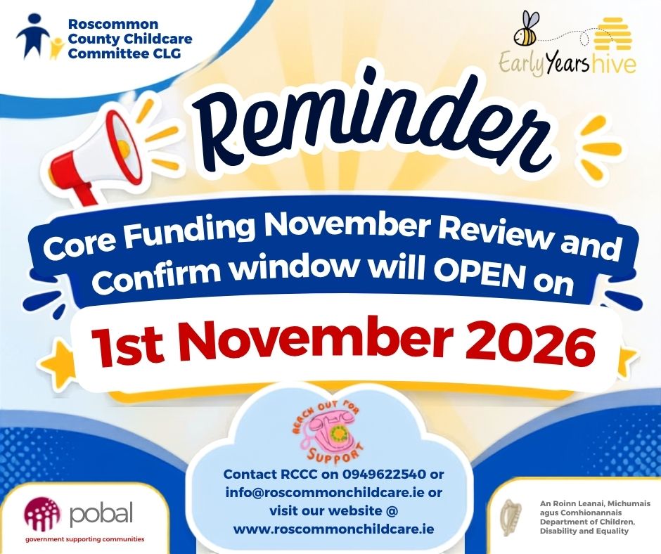 Core Funding Review will OPEN on 1st Nov