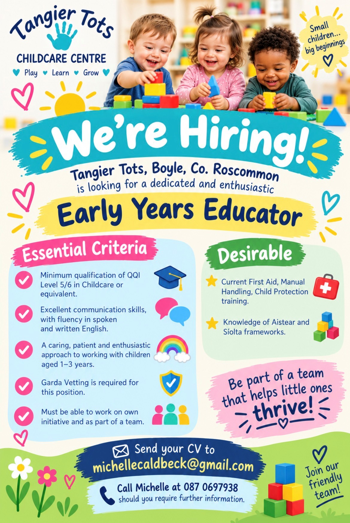 Tangier Tots Job Advertisement