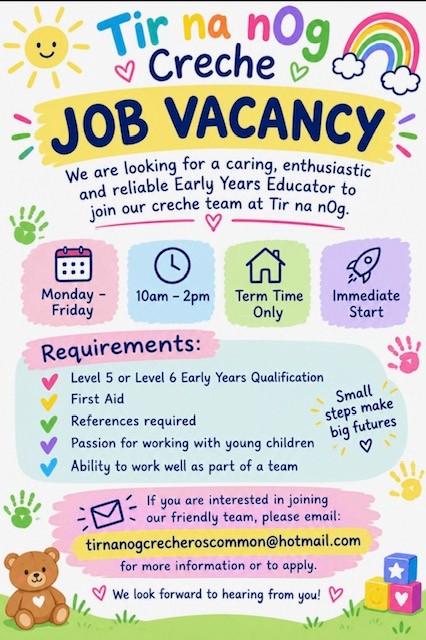Tir na Nog Job Advertisement